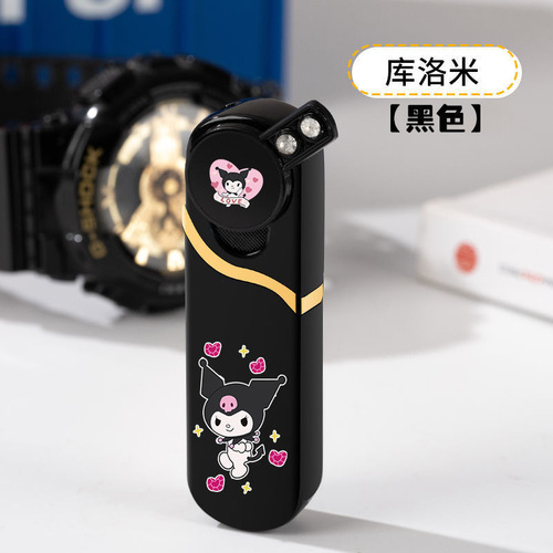 Rocker Kuromi Lighter Rotating Rocker Windproof Gift for Boyfriend Creative Kuromi Rocker Personalized Gift for Boyfriend