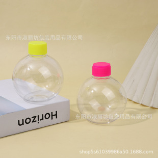 Round Plastic Bottle Rotating Cap Transparent PET Universal Candy Storage Packaging Bottle Wholesale Disposable Plastic Jar