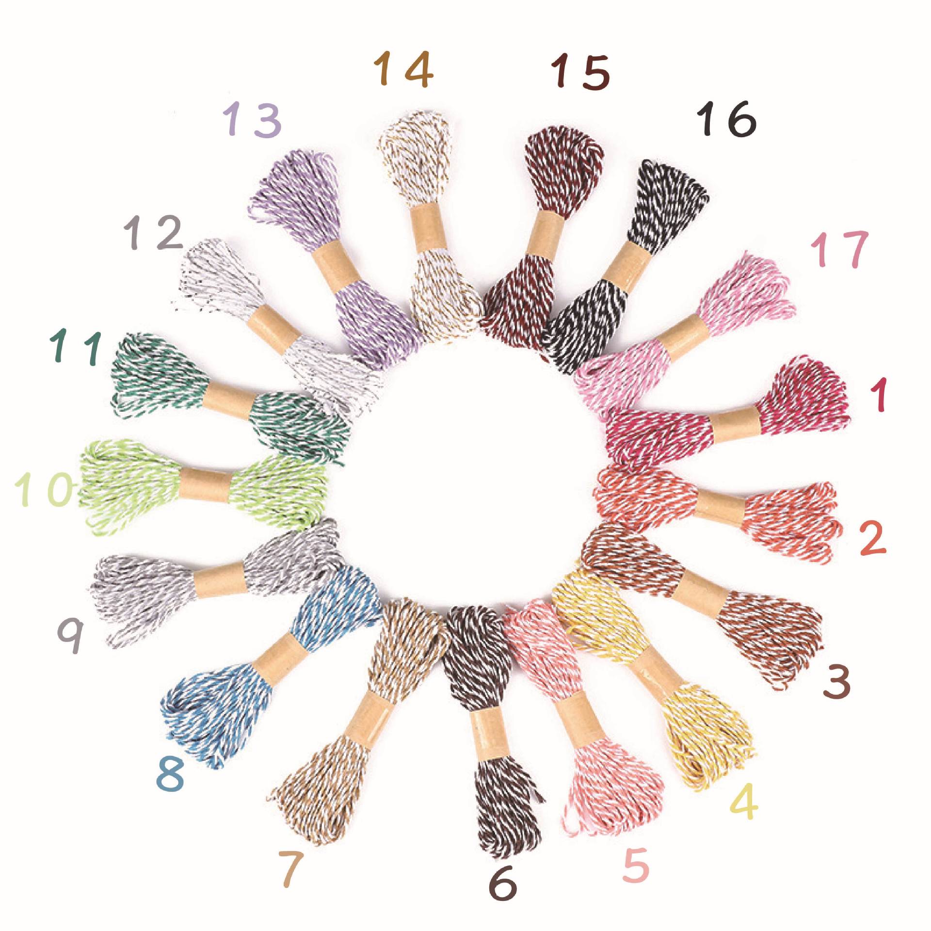 Color de fábrica de doble hilo de papel tejido cuerda DIY material de arte tejido de jardín de infantes algodón natural cuerda etiqueta transfronteriza