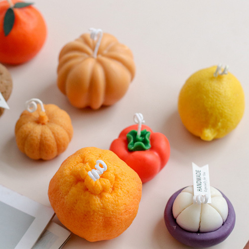 Meimuer various fruit cake candle diy silicone mold creative lemon strawberry ugly orange candle mold