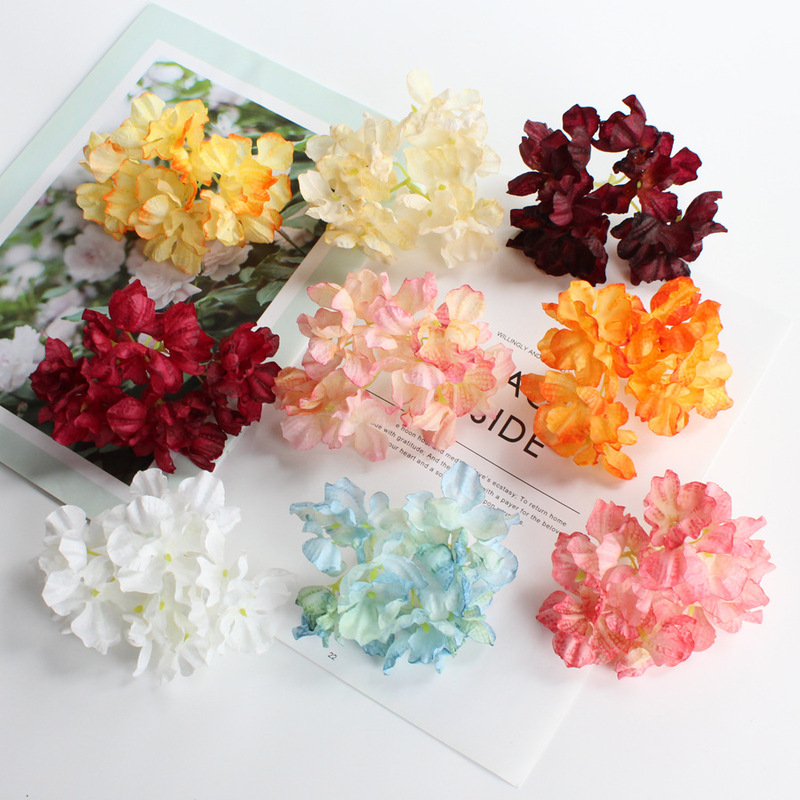 Artificial Flower hydrangea burning edge craft diy handmade material hair accessories Hanfu matching home decoration fake flower Artificial Flower hydrangea burning edge craft diy handmade material hair accessories Hanfu matching home decoration fake flower