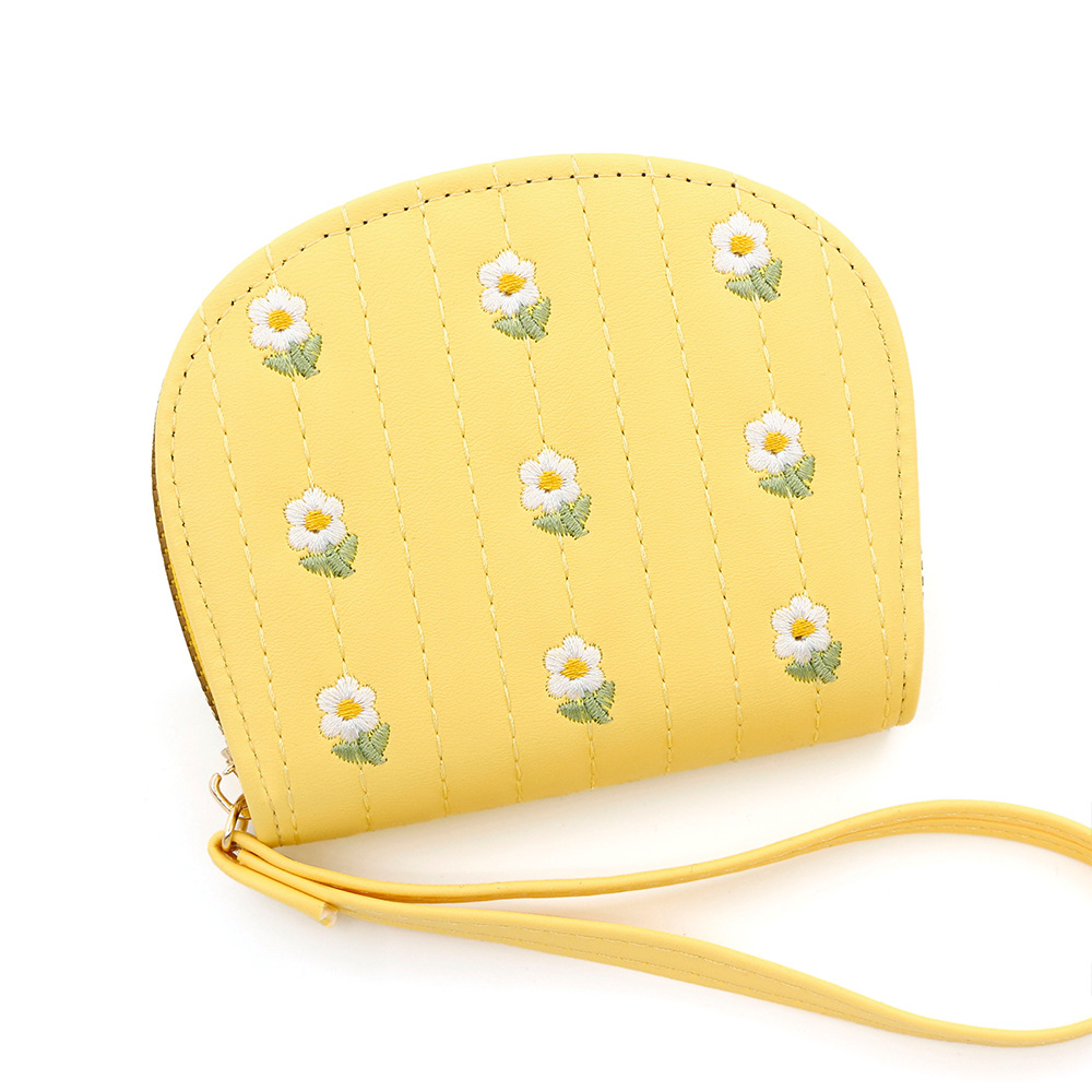 Coreano pequeño fresco bordado damas cartera corta bolsa de tarjeta de órgano bolsa de mano bolsa de mujer bolsa de cambio bolsa con cremallera bolsa al por mayor