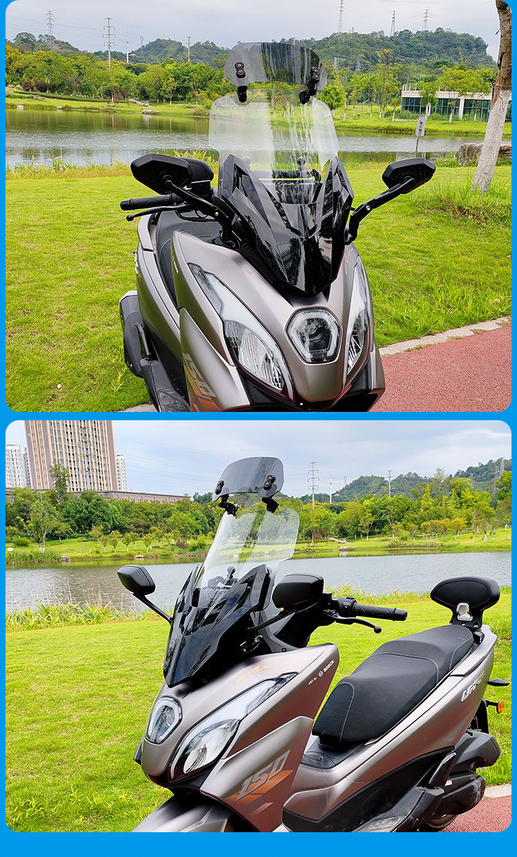 Jinqilong Compatible Windshield and Rearview Mirror for Haojue Ufr150, Front Face Modification Parts, Front Windshield