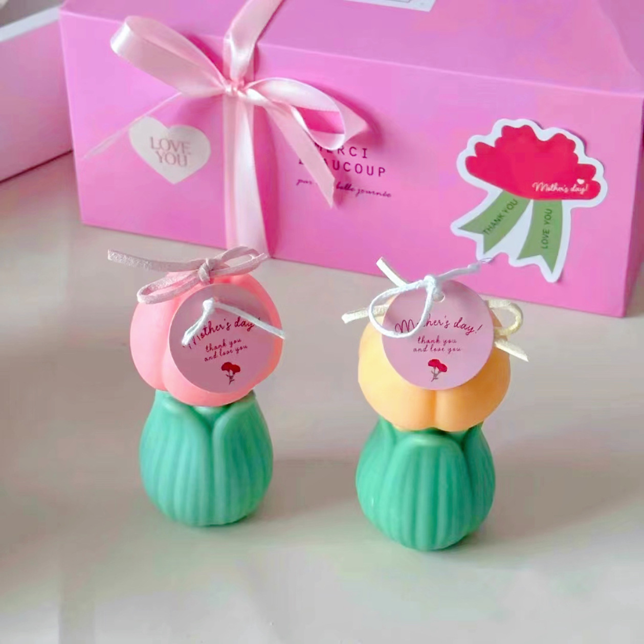 Vela de fragancia de tulipán delicada pequeña vela de aromaterapia transfronteriza regalo de boda