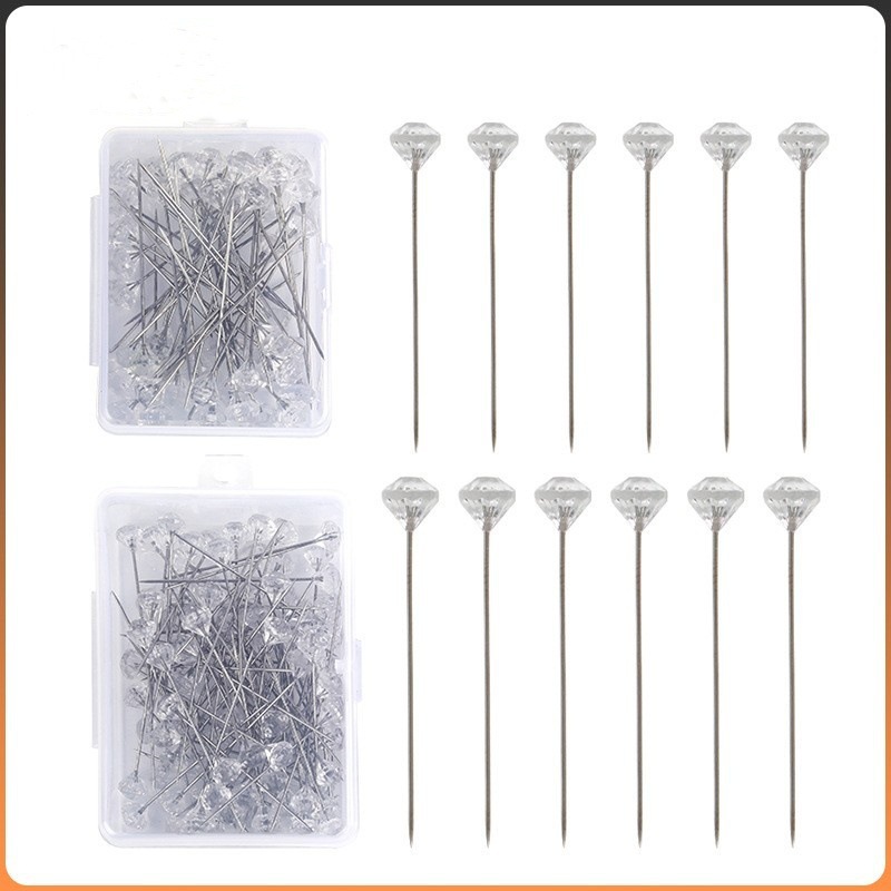 Aguja de posicionamiento de diamante de costura manual de mosaico fijación de perlas agujas de posicionamiento de ropa agujas de caja enlatadas transparentes