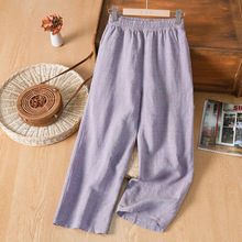2025新款汉麻色织文艺百搭精致优雅气质直筒裤
