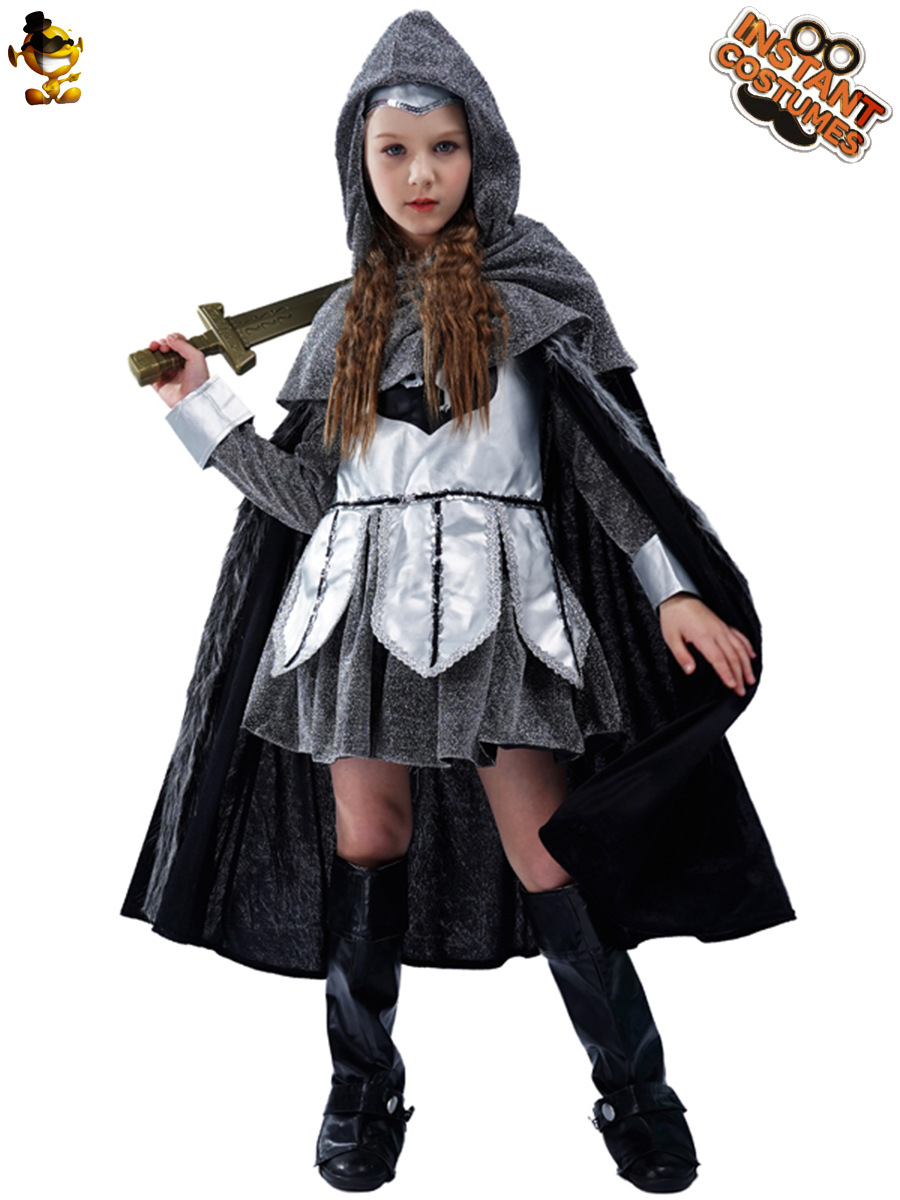 Niña Caballero traje de rendimiento traje de la etapa de la mascarada traje de Halloween traje de cosplay