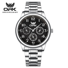 厂家批发代发OPK品牌手表假六针时尚数字石英表防水男士手表男表
