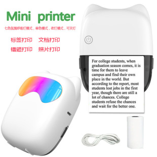 Cross-Border Portable Mini Thermal Printer Inkless Pocket Student Error Correction Search Label Photo Printer