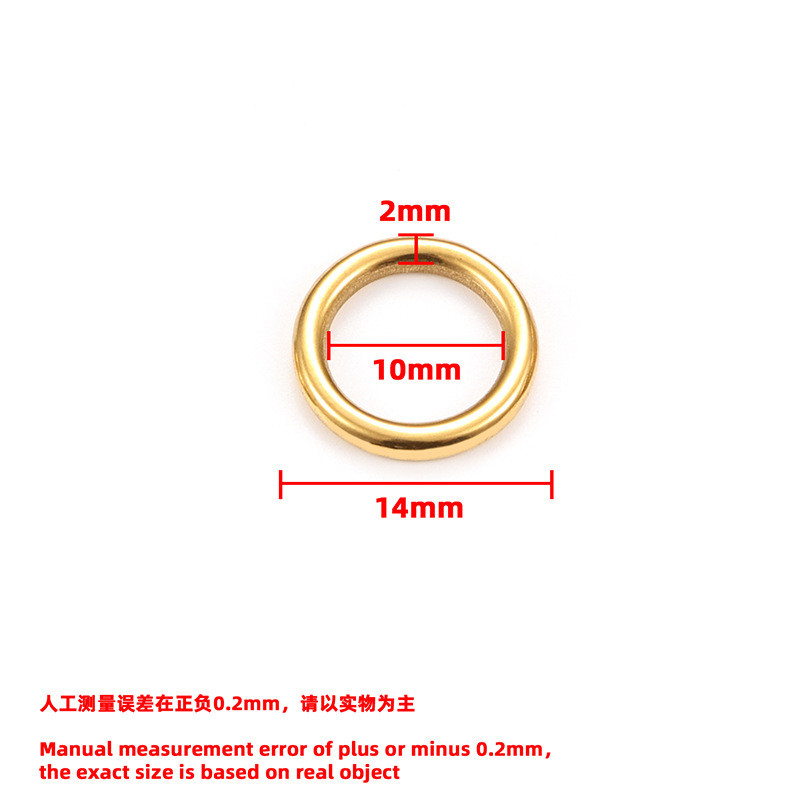 18g Weight Jump Ring Jewelry Making Type Diameter 10mm Jewelry Making Size 5 PCS/Package Diameter 10mm 304 Stainless Steel Geometric Polished Jump Ring