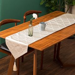 中式桌旗緞面燈籠提花桌旗茶室茶席提花面料茶席餐桌裝飾布床尾巾