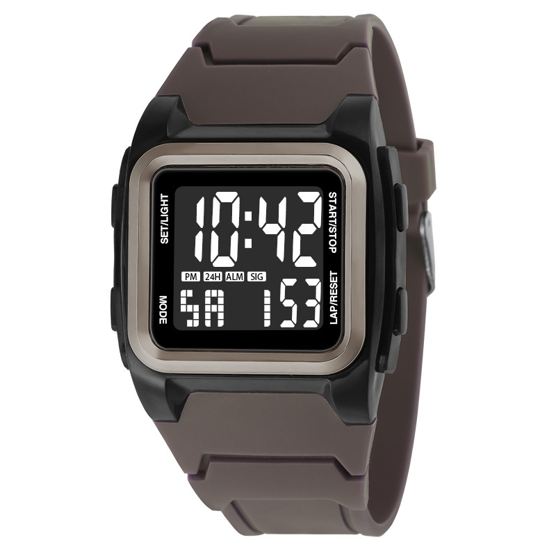 Nuevo cuadrado estudiante digital cronometraje reloj electrónico moda deportes al aire libre montañismo alarma luminoso reloj electrónico