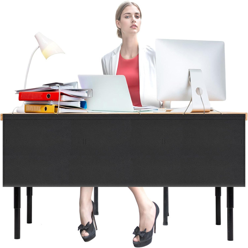 Under-Desk Privacy Shield Self-Adhesive Cable Management Organizer with Cable Channel for Office and Home Use