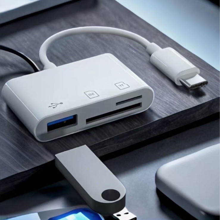 Apple, Huawei, Xiaomi va Samsung mobil telefonlari uchun mos keladi Type-c interfeysi ko'p funksiyali uchtasi birda SD/TF/OTG kartani o'quvchi