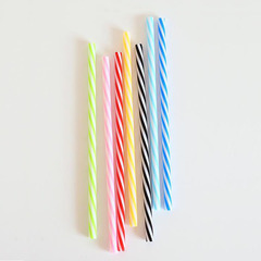 Thickened and Hardened Plastic Straw, Heat Resistant, Reusable, Colorful Striped Mason Jar Juice Straw