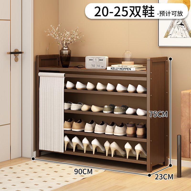 折りたたみシューズラック多層設置不要ホームドア一体型省スペース防塵大容量収納シューズラック|undefined
