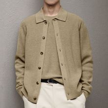 亚马逊跨境男装 欧美青年男士休闲针织衫 纯色开衫毛衣外套SY0021