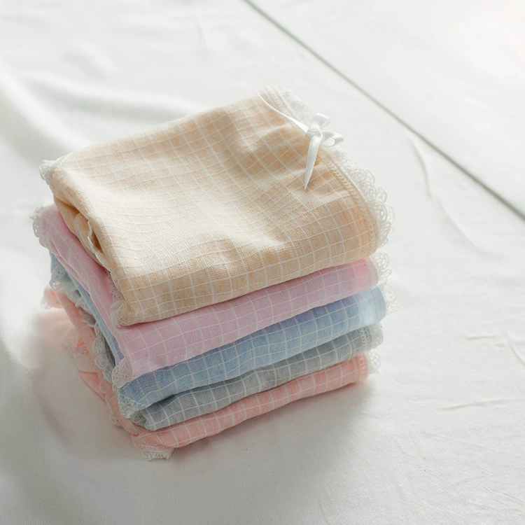 Japanese comfortable breathable pants, underwear with bow, mid rise
