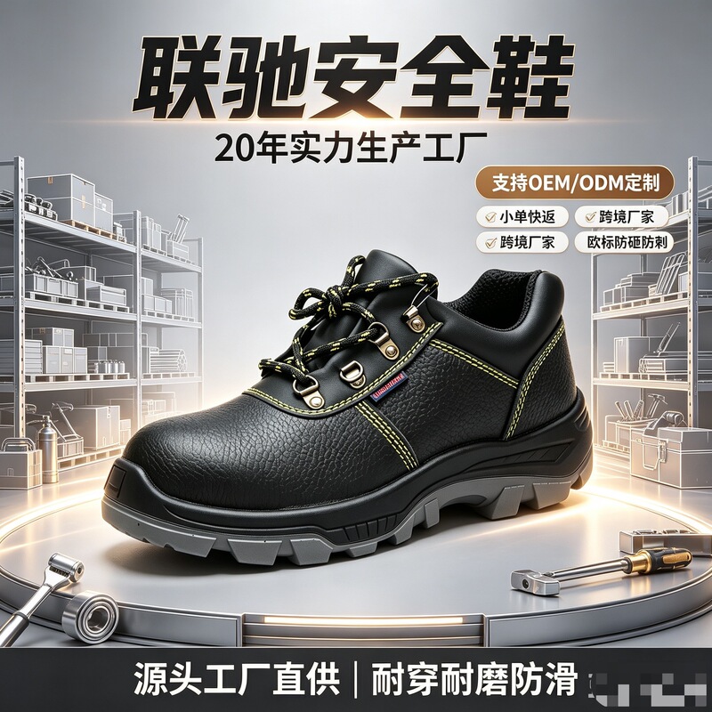 Cowhide Leather Safety Shoes, Anti-Smash, Anti-Puncture, Black, Suitable for All Seasons, Steel Toe Work Shoes for Construction Sites, Safety Protection, Wear-Resistant, Lianchi Cowhide Leather Safety Shoes, Anti-Smash, Anti-Puncture, Black, Suitable for All Seasons, Steel Toe Work Shoes for Construction Sites, Safety Protection, Wear-Resistant, Lianchi