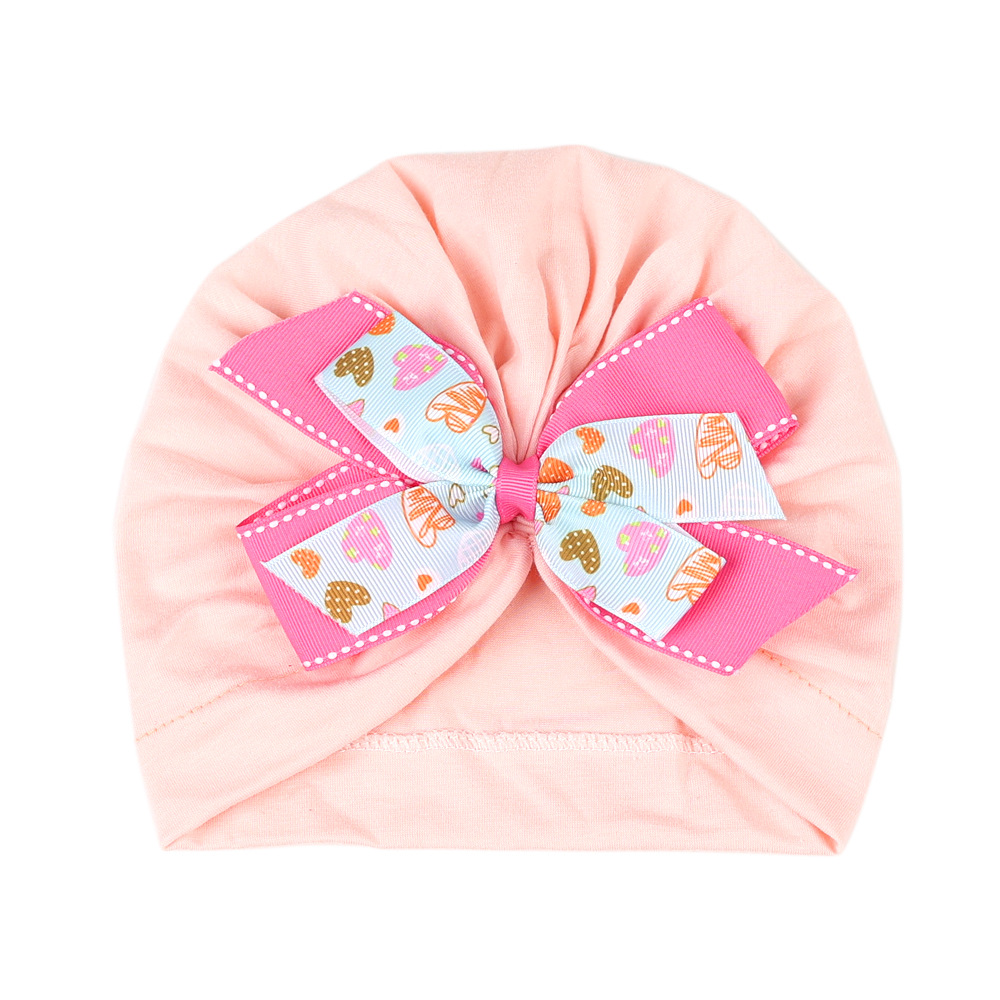 Children Unisex Cute Bow Knot Printing Baby Hat display picture 14