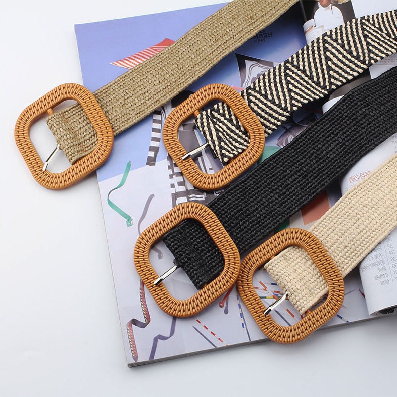 Elegant Basic Solid Color Straw Women's Woven Belts display picture 3