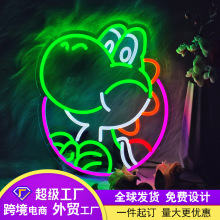 LED霓虹灯发光字创意造型DIY亚克力可爱恐龙灯牌制作装饰灯