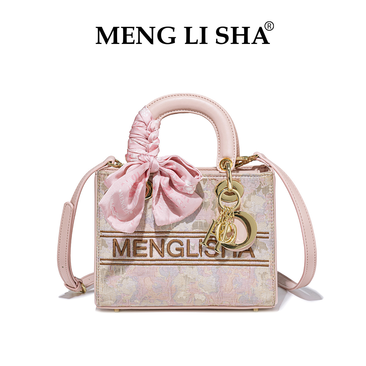 Mengl isha/梦丽莎正品女包新中式国风手提包时尚百搭斜挎包