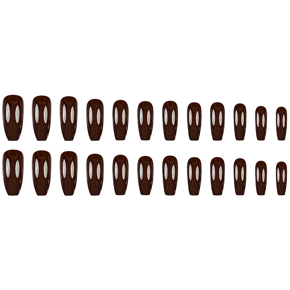 Comercio extranjero venta de óleo UV brillante color café oscuro desgaste de uñas de alto nivel sensación de atmósfera de manicure de color sólido manicure falsas versátiles image 6