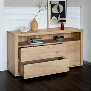 Solid Wood Sideboard Storage Cabinet Modern Simple Nordic Ash Kitchen Storage Cabinet Home Living Room Wall Japanese Style