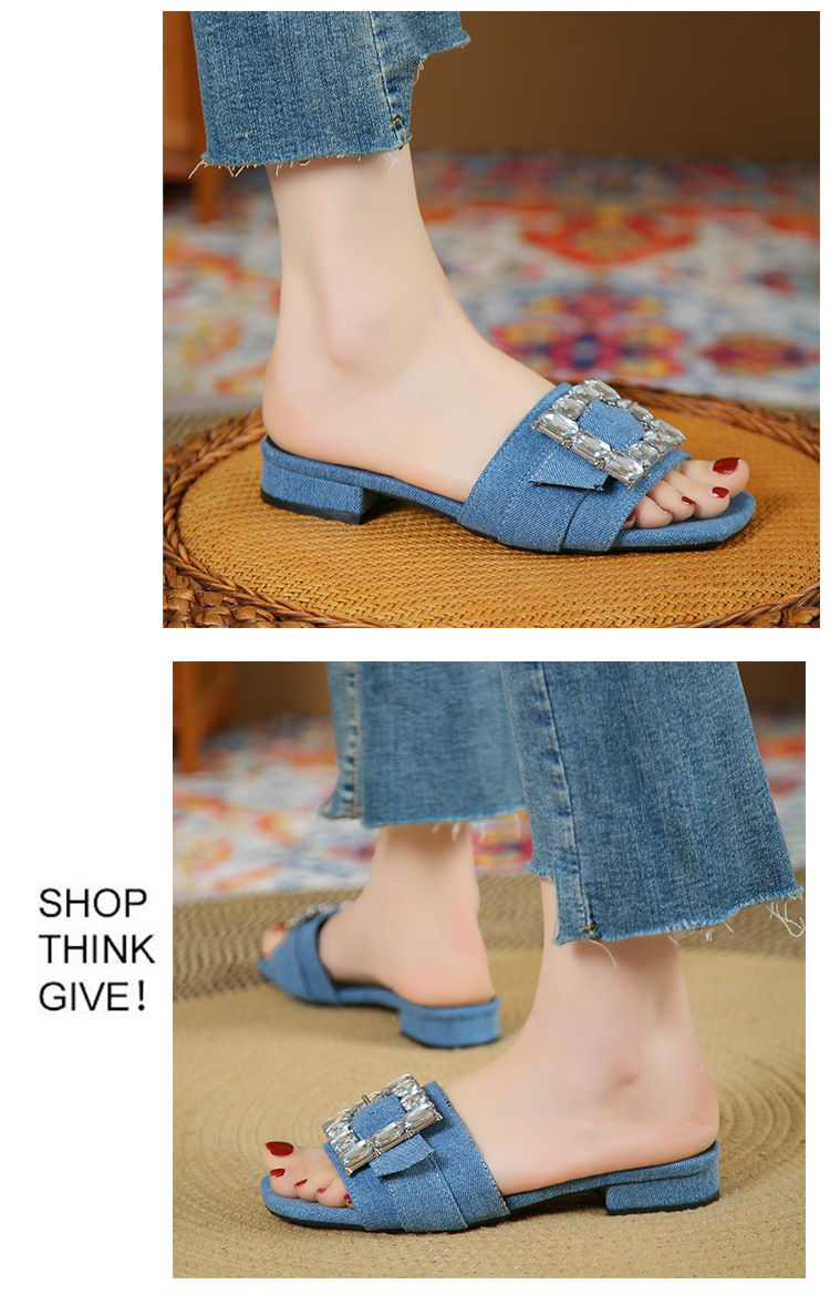 Women's Casual Solid Color Square Toe Flat Slippers display picture 4