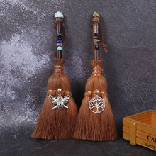 天然水晶原石扫帚挂件wish女巫棕榈扫把跨境热销24cm挂饰挂件