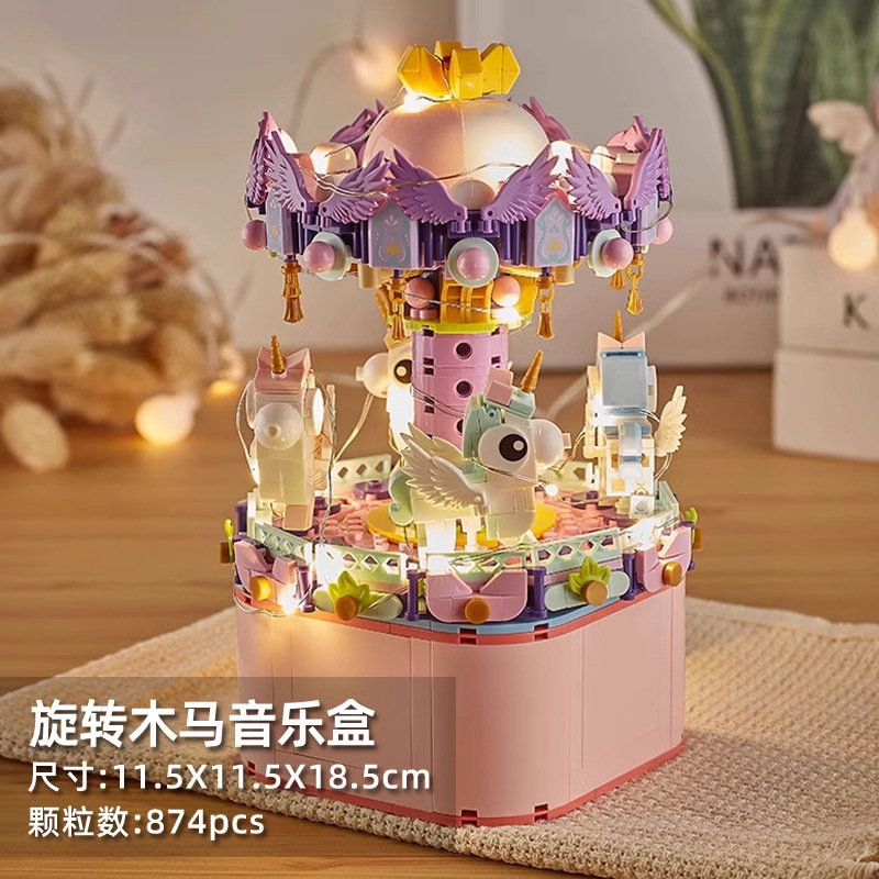 Compatible con el castillo de la princesa de ensamblaje de edificios altos escenas callejeras para niños juguetes regalos de Navidad para chicas