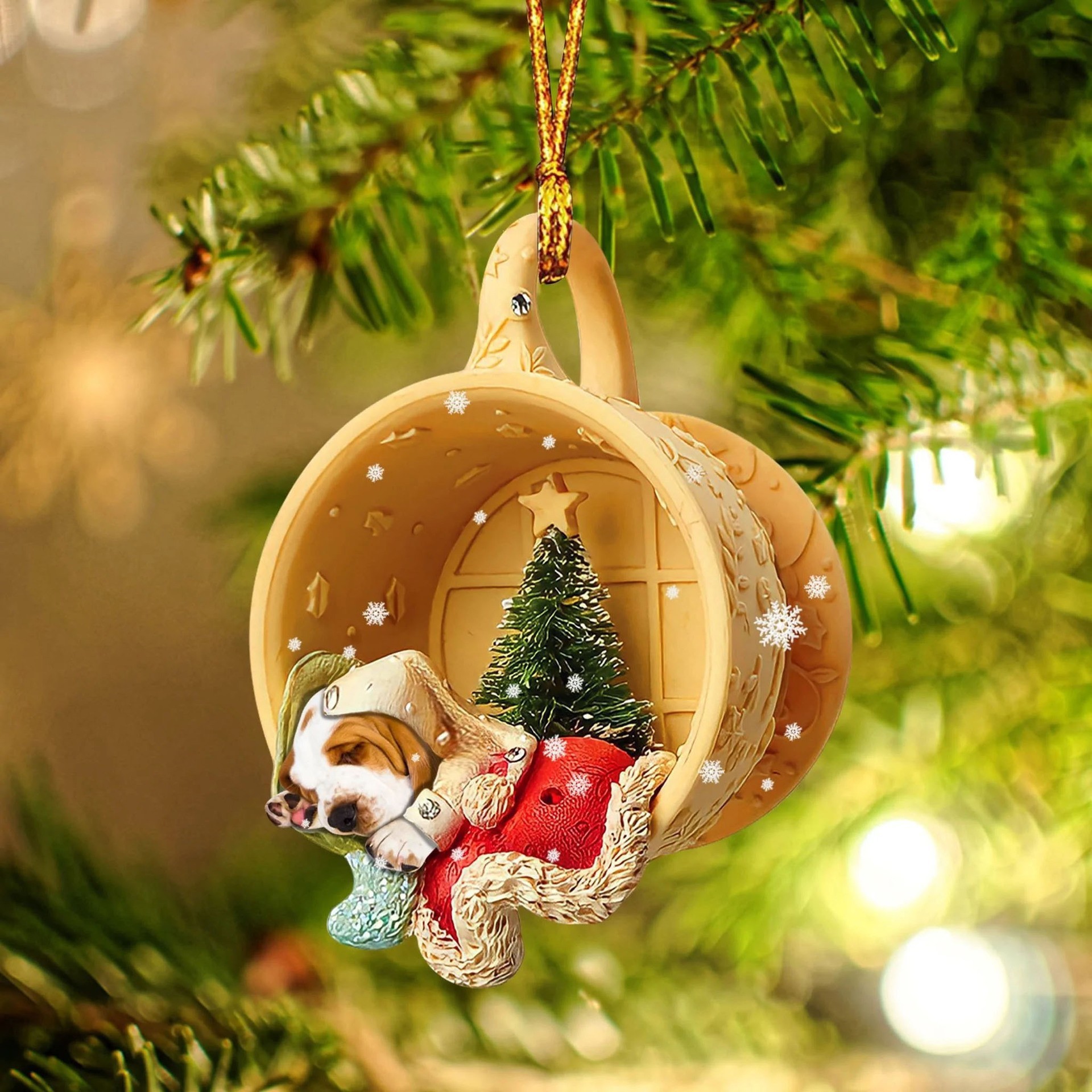 Transfronterizo nuevo acrílico taza plana perro mascota decoraciones de Navidad coche mochila adornos image 21