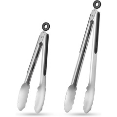 Baking, grilling, roasting, cooking food tongs, cake, bread tongs, 9-inch, 12-inch, extended, thickened stainless steel food tongs
