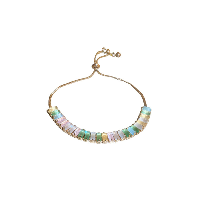 Simple color circón pull-out pulsera de moda elegante todo partido pulsera luz lujo alto sentido pulsera para las mujeres al por mayor