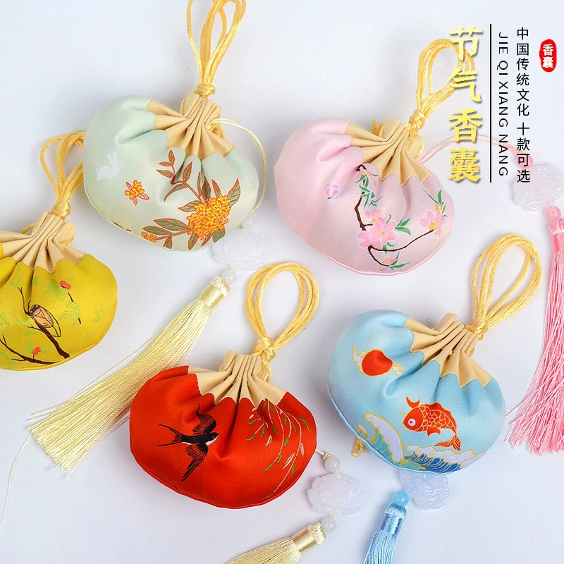 Подвеска-мешочек для ханьфу в китайском стиле на фестиваль Чуньян, аксессуар для ханьфу в китайском стиле, пустой мешочек для ароматических трав, традиционный китайский праздничный мешочек.