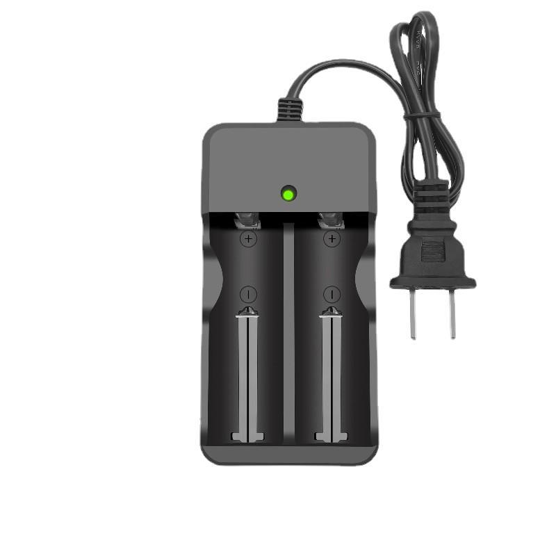 强光手电筒带线双槽18650双座充电器18650锂电池26650电池充电器