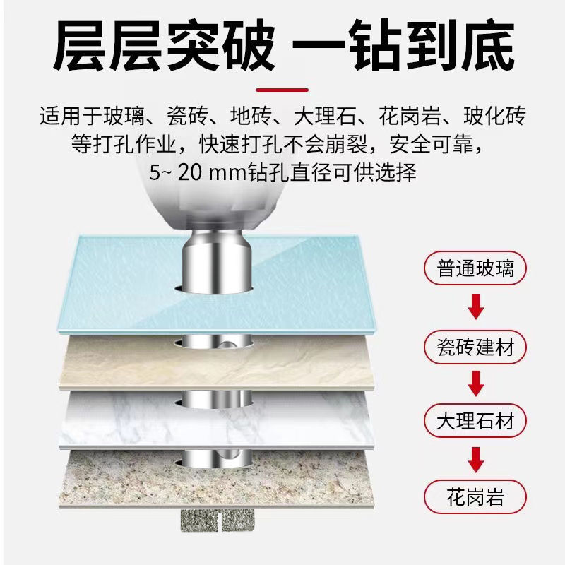 taladro de vidrio cerámica redonda engrosada diamante de mármol abertura especial perforación artefacto mágico