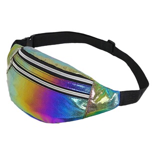 Cross-border Women's Waist Bag Wholesale Men's Running Waist Bag Outdoor Cashier Colorful Laser Shoulder Crossbody Mobile Phone Bag
