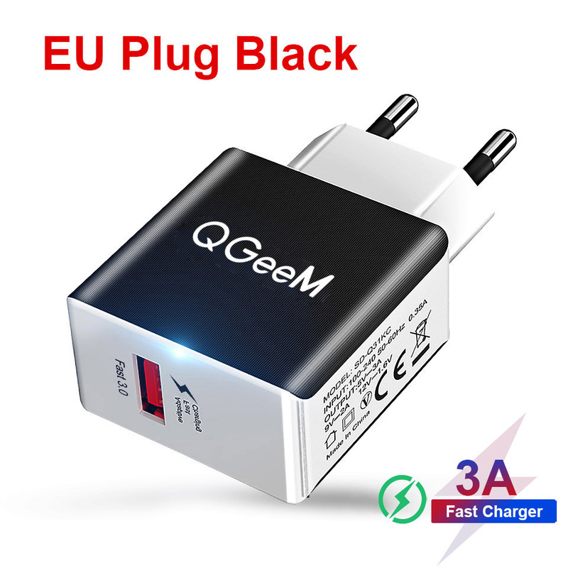 5V3A charger supports QC3.0 fast charging mobile phone charging head applicable to Apple, Xiaomi and Samsung seat charging European and American regulations 5V3A charger supports QC3.0 fast charging mobile phone charging head applicable to Apple, Xiaomi and Samsung seat charging European and American regulations