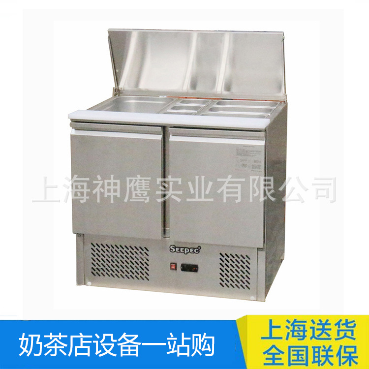 不锈钢双门沙拉台 比萨台 冷藏柜操作台 专用制冷设备