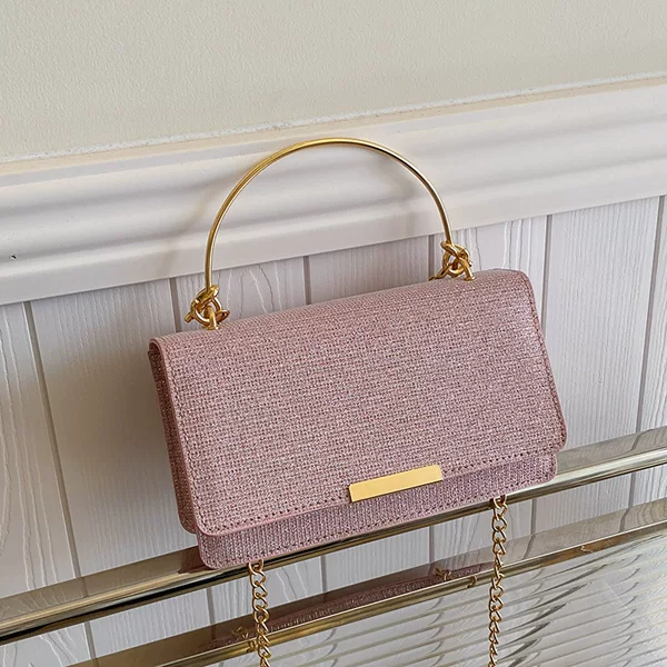 Woven Fashion Internet Celebrity Ladies Elegant Handbag 2024 Sequins New All-match Ins Crossbody Bag Small Square Bag Trendy