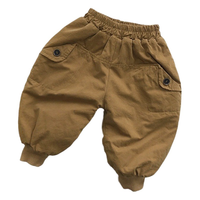 Pantalones calientes gruesos forrados de lana para niños de invierno para bebés nuevos pantalones sueltos para niños pantalones casuales de estilo coreano para niños image 1