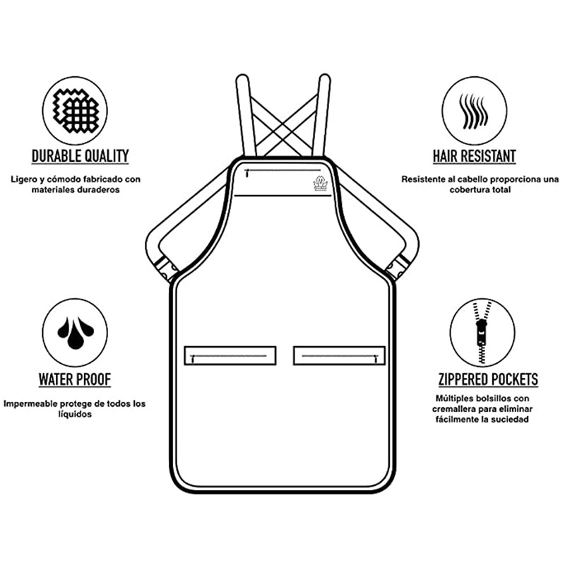 Lienzo delantal patrón de impresión multi-color opcional cremallera gran bolsillo almacenamiento carpintería multifuncional delantal al por mayor