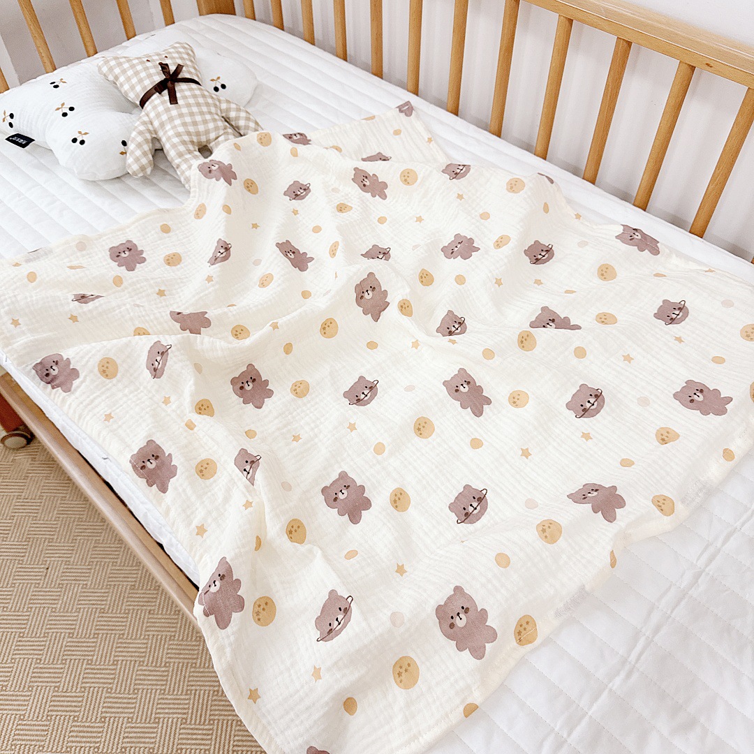 Transfronterizo simple ins bebé Toalla de gasa de cuatro capas Toalla de algodón toalla recién nacido manta de gasa Toalla de baño de tela