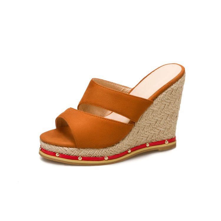 Ciabatte donna con zeppa e intreccio in paglia multicolore_voghion.com