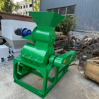 粘性药渣果渣粉碎机高湿菌菇渣酒糟粉碎生产线餐厨垃圾尾菜破碎机