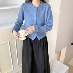 嘉织丨秋冬新款韩系针织开衫外套 纯色温柔收腰韩国毛衣女 Y808