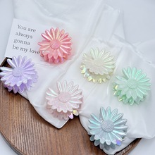 爆款电镀炫彩发饰超仙雏菊 发夹高级感抓夹女大号鲨鱼夹发卡批发