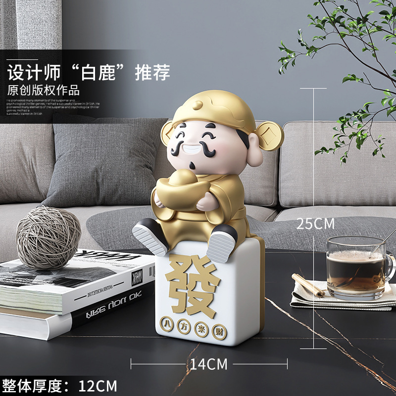 Lingote Dios de la riqueza Artesanías Decoración Inicio Oficina Escritorio Tienda Recepción Decoración festiva china